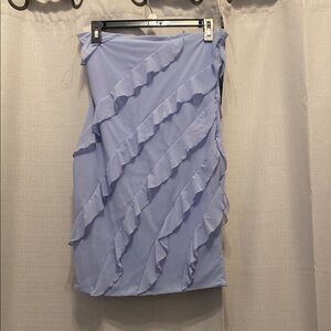 Blue Ruffled Mini Skirt